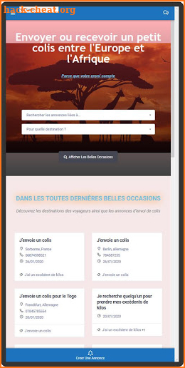 PETITS COLIS ENTRE PARTICULIERS screenshot