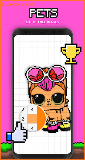 PETS Surprise Number Coloring Books - Pixel Art screenshot