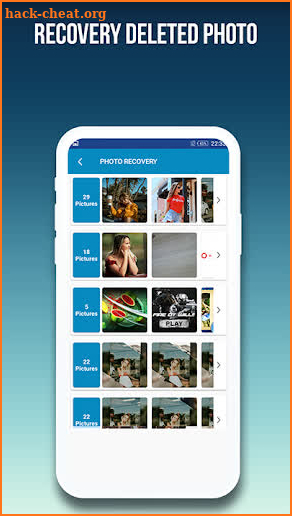 Photo and video recovery App screenshot