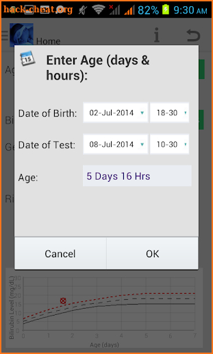 Phototherapy Calculator screenshot