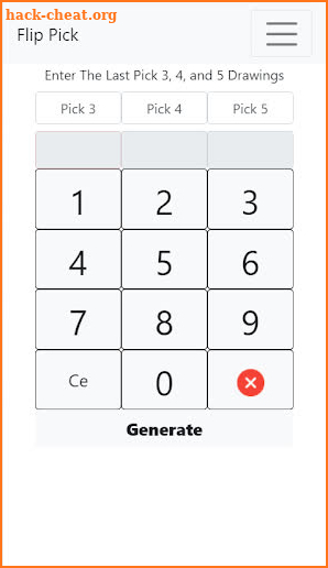 Pick 3, 4, 5 Lottery App screenshot