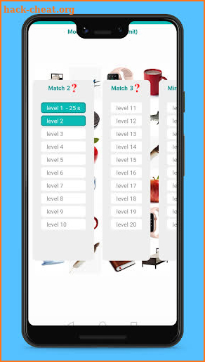 picture match memory game screenshot