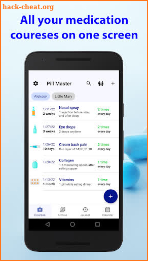 Pill tracker screenshot