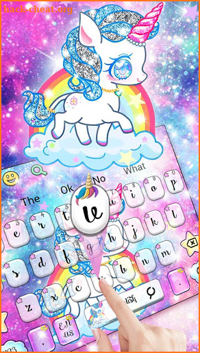 Pink Baby Unicorn Keyboard Theme screenshot