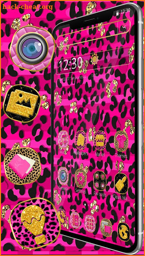 Pink Black Leopard Theme screenshot