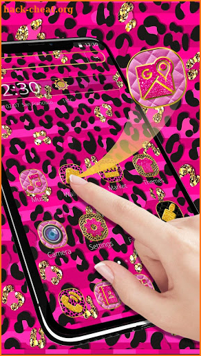 Pink Black Leopard Theme screenshot