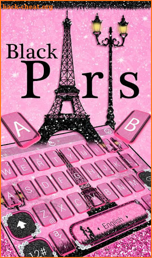 Pink Black Paris Keyboard Theme screenshot