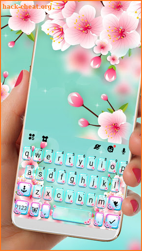 Pink Blossoms Keyboard Background screenshot