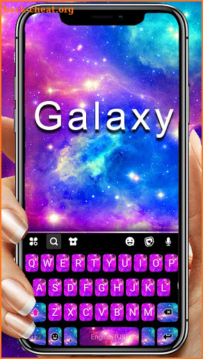 Pink Blue Galaxy Keyboard Theme screenshot