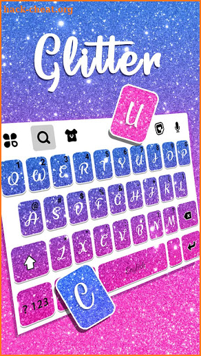 Pink Blue Glitter Keyboard Background screenshot