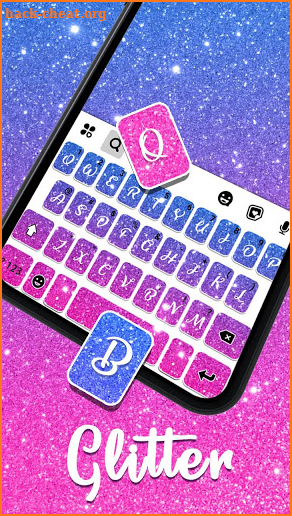 Pink Blue Glitter Keyboard Background screenshot