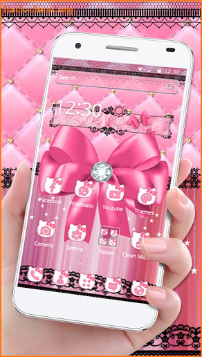 Pink Bow Black Lace Theme screenshot