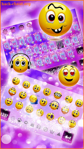 Pink Bow Glitter Diamond Keyboard screenshot