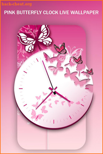 Pink Butterfly Clock Live Wallpaper screenshot