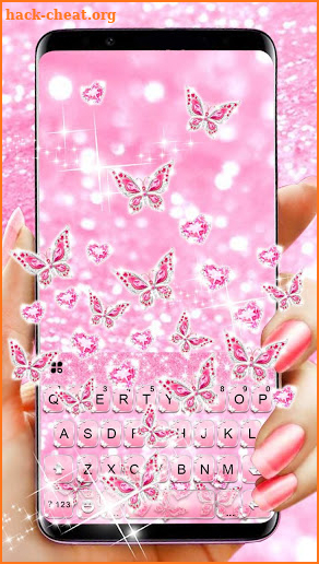 Pink Butterfly Gravity Keyboard Theme screenshot