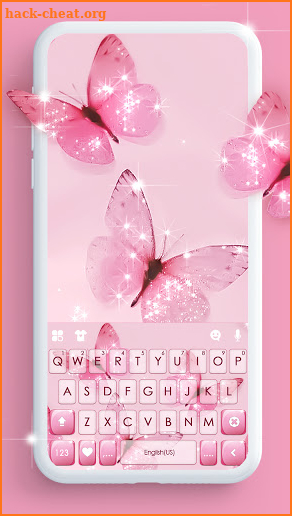 Pink Butterfly Keyboard Background screenshot