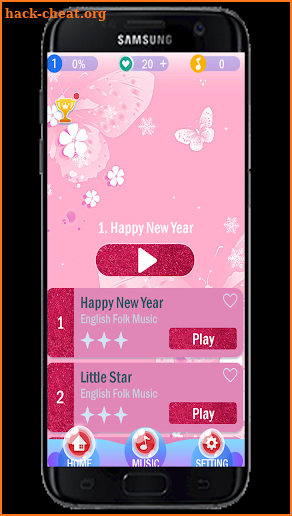 Pink Butterfly Piano Tiles screenshot