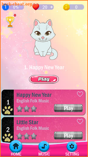 Pink Cat Piano 2 - Girly Piano Tiles screenshot