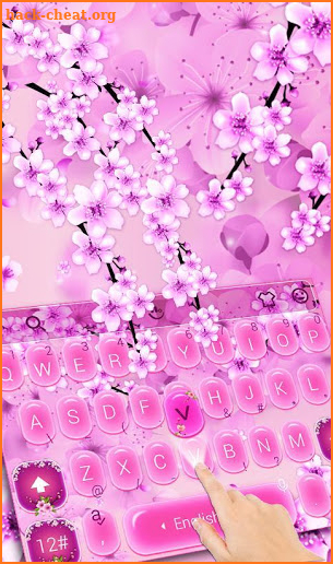 Pink Cherry Blossom Keyboard Theme screenshot