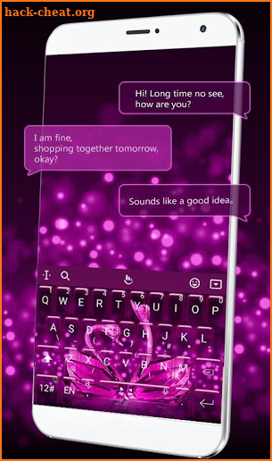 Pink Crystal Lover Swans Keyboard Theme screenshot