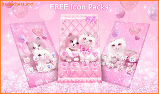 Pink Cute Cats Theme screenshot