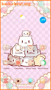 Pink Cute Kitten-APUS Launcher Stylish Theme screenshot