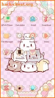 Pink Cute Kitten-APUS Launcher Stylish Theme screenshot