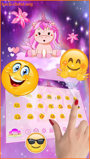 Pink Cute Unicorn Keyboard theme screenshot