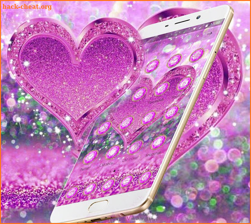 Pink Diamond Bling Heart Theme screenshot