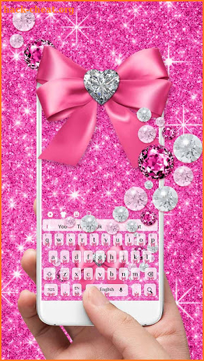 Pink Diamond Bow Keyboard Theme screenshot