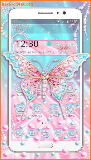 Pink Diamond Butterfly Gravity Theme screenshot