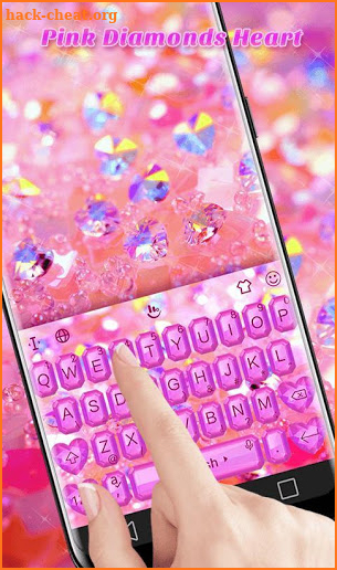 Pink Diamond Heart Keyboard Theme screenshot