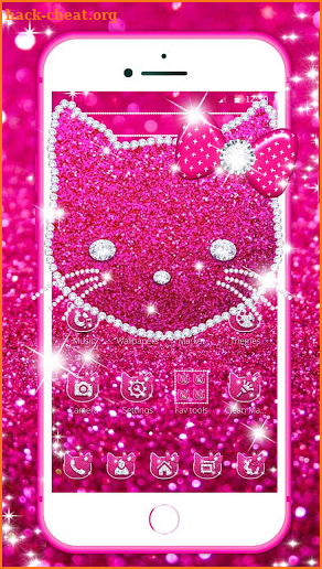 Pink Diamond Kitty Glitter Theme screenshot