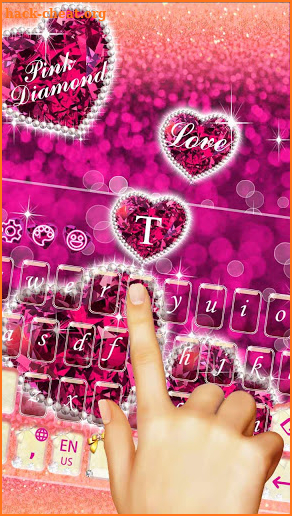 Pink Diamond Love Keyboard Theme screenshot