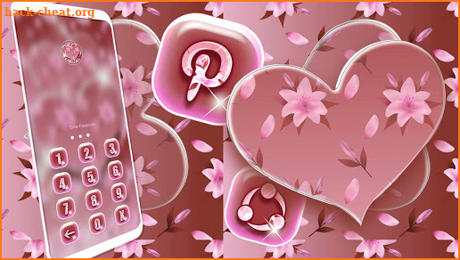 Pink Flower Heart Theme screenshot