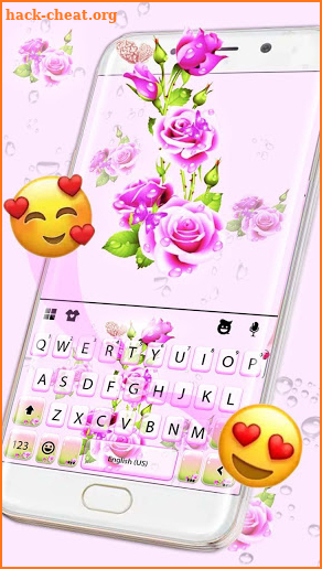 Pink Flowers Keyboard Theme screenshot