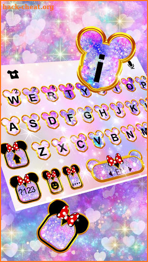 Pink Galaxy Minny Free Keyboard Theme screenshot