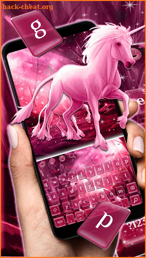 Pink Galaxy Unicorn Keyboard Theme screenshot