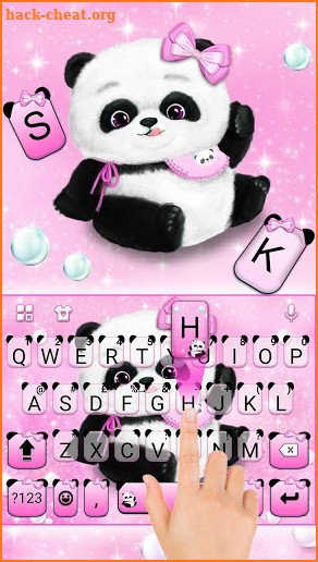 Pink Girly Panda Keyboard Theme screenshot