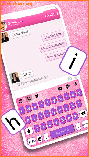 Pink Girly SMS Keyboard Background screenshot