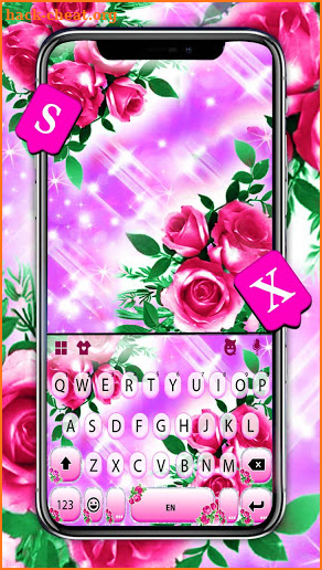 Pink Glamor Roses Keyboard Theme screenshot