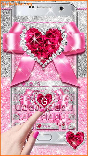 Pink Glitter Bow Keyboard screenshot