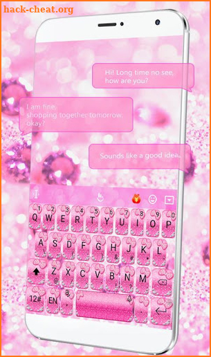 Pink Glitter Bowknot Keyboard Theme screenshot