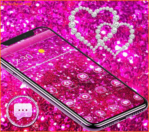 Pink Glitter Diamond Theme screenshot