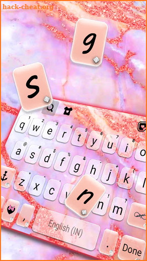 Pink Glitter Marble Keyboard Background screenshot