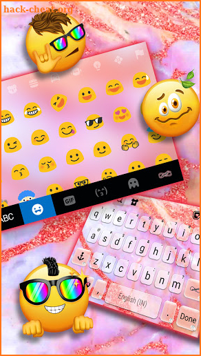 Pink Glitter Marble Keyboard Background screenshot