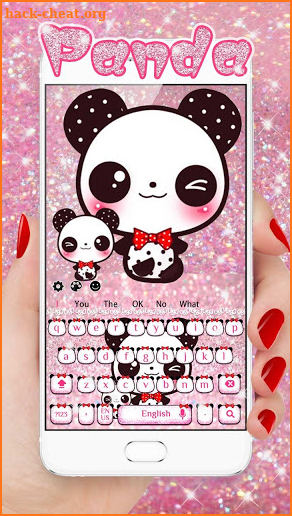 Pink Glitter Panda keyboard screenshot