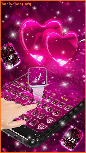 Pink Glossy Glitter Keyboard Theme screenshot