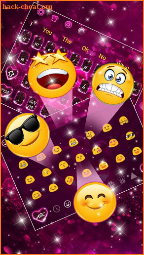 Pink Glossy Glitter Keyboard Theme screenshot