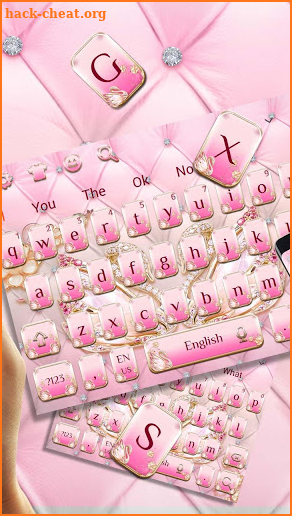 Pink Gold Shine Diamond Swan Keyboard screenshot